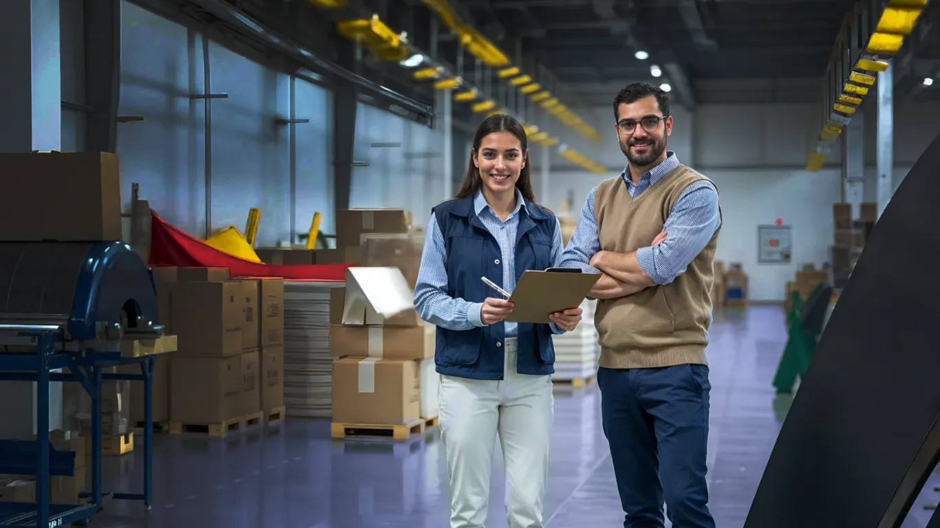 Personal de almacén verificando inventario